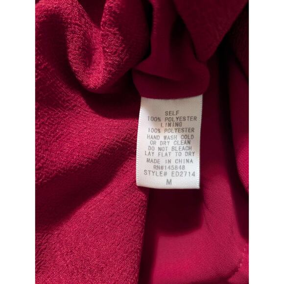 NEW! Red Sleeveless Layered Popover Tank Dress Size M Spring Summer Cocktail - Picture 8 of 11